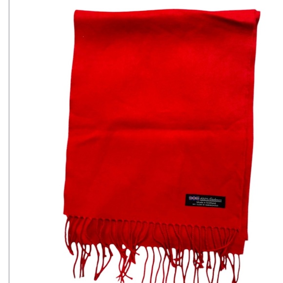 Luxurious Red Cashmere Scarf - Picture 1 of 3